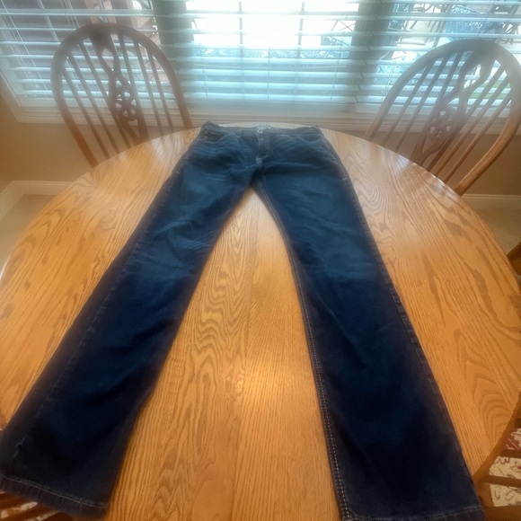 Ariat Mens M8 Modern Slim Leg 35/32 Blue Jeans Western Workwear VGUC - Picture 4 of 14